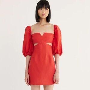 NWT RUMER THE LABEL Freya Linen Mini Dress in Tuscany Size XS